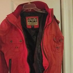 Red bomber jacket